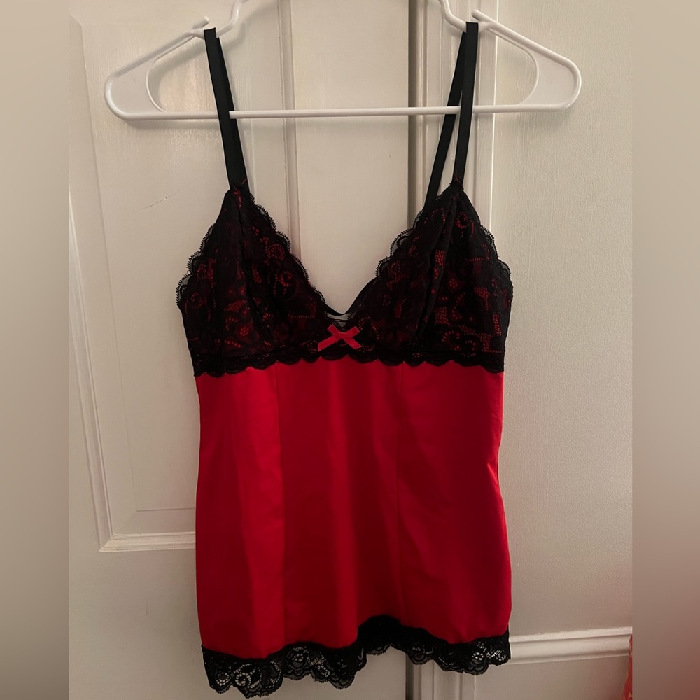 Red and black lace cami!